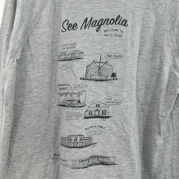 Magnolia Size Large Long Sleeve‎ Crew Neck Pullover Sweatshirt Top Waco Texas - Picture 3 of 5